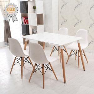 China Modern Art Design Dining room Furniture Simple Metal Dining Table Set Chair and Table Wooden Dining Set factory