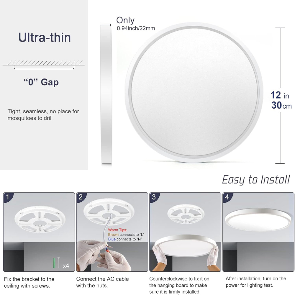 Close-up view of LED Ceiling Light showing modern design