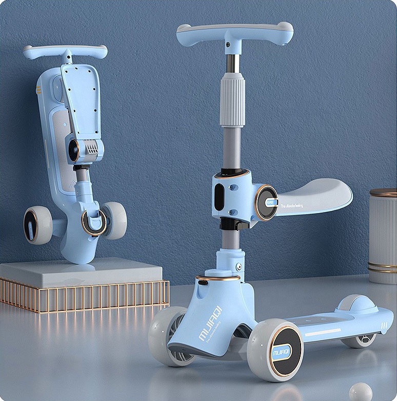Multi-function Three-in-one Children's Scooter for Kids' Toy Manpower Car and Swing Car