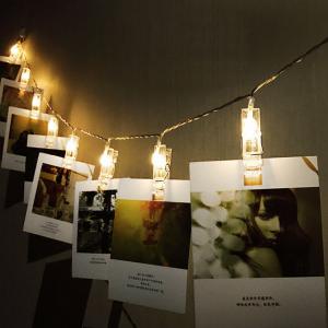 China LED String lights Card Photo Clip Holder Fairy Garland lamp For Christmas New Year Wedding Party Decoration Battery holi factory