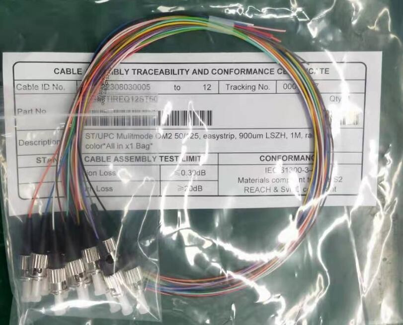 1550nm ST Fiber Optic Pigtail Multimode UPC Polishing