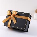 Luxury Satin Bows Foldable Gift Boxes Pre Tied Collapsible Packaging Box