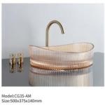 Modern Design Style Factory Price Coloured Bathroom Sinks Art Tempered Glass