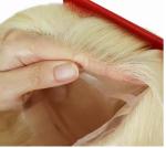Anti-slip Soft Silicone Base Cap Medical Wig 18 Inches Long 100% RAW Human Hair