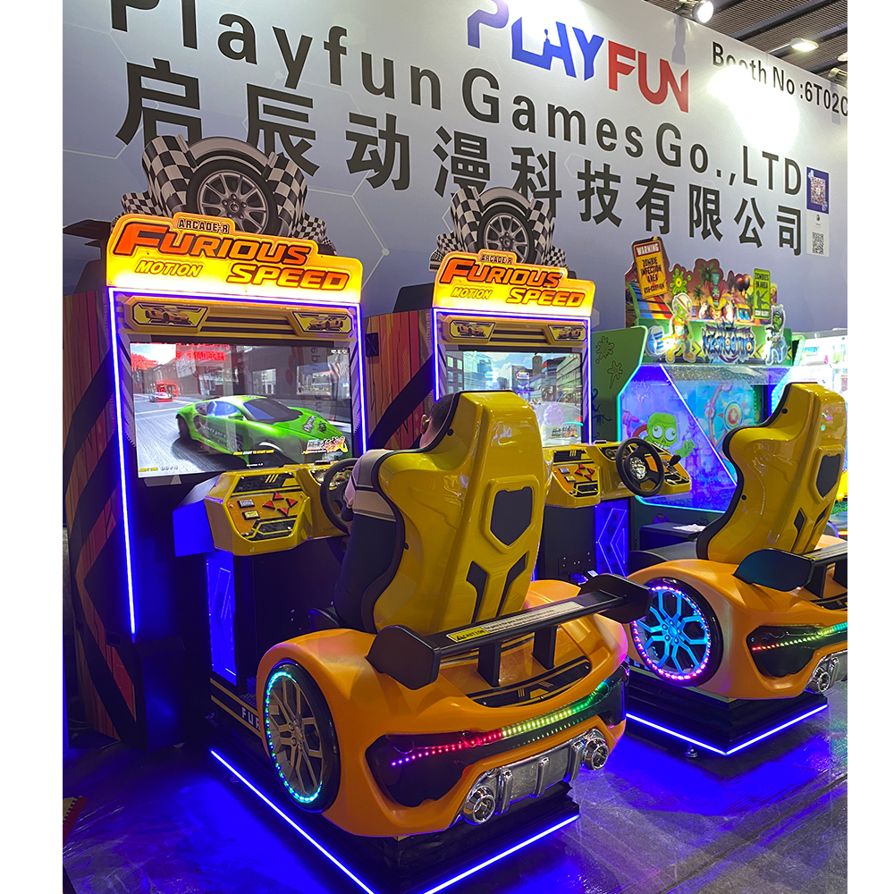 PlayFun 2023 New High Quality Full Motion Furious Speed Simulation Arcade Racing Car Game Machine Driving Cars Simulator Games