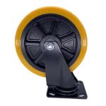 Swivel Top Plate Casters Wheel TPE Tread Casters 125mm Yellow Castors
