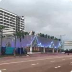 See Through Outdoor LED Grille Screen Full Color High Bright 6500cd/sqm