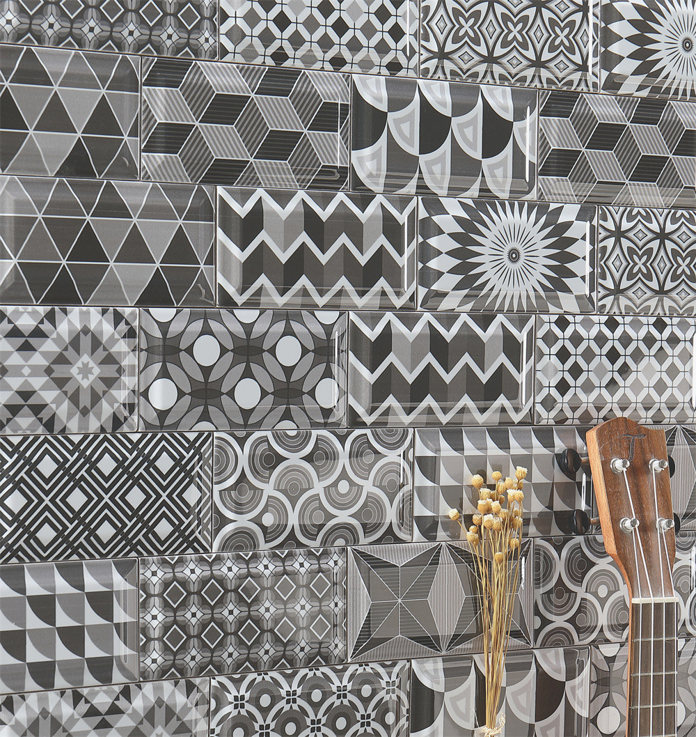 Gray 75x152mm ISO 9001 Indoor Wall Bread Tiles For Kitchen and Bathroom