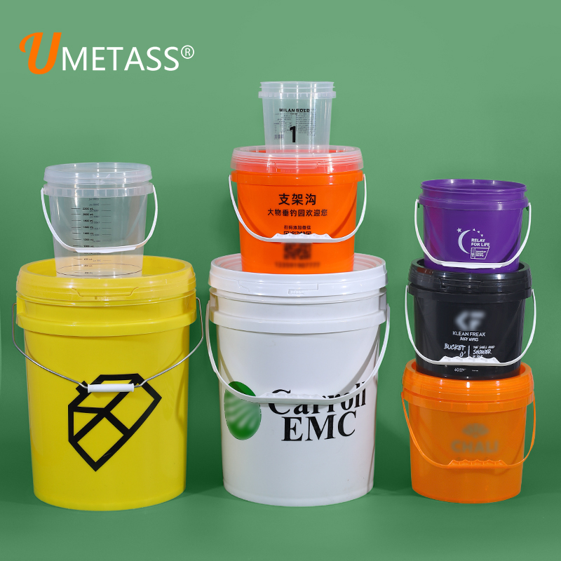 Round 5 Gallon 20 liter Plastic PP Bucket With Spout Lid Handle For Water Paint Oil