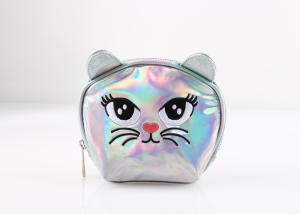 China Durable Portable Women ' S Cosmetic Bag Silver Cat Shaped For Summer factory