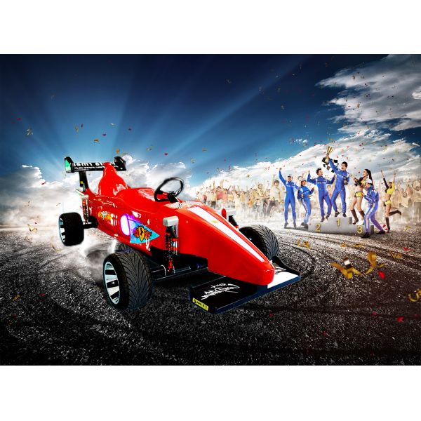 Remote Control Amusement Park Kiddie Ride Machines F1 Racing Car Red Color