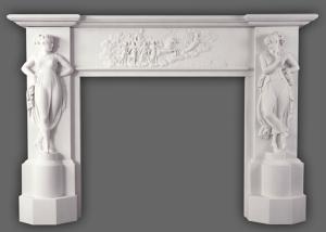 China New Design Natural Stone Yellow Fireplace Mantel factory