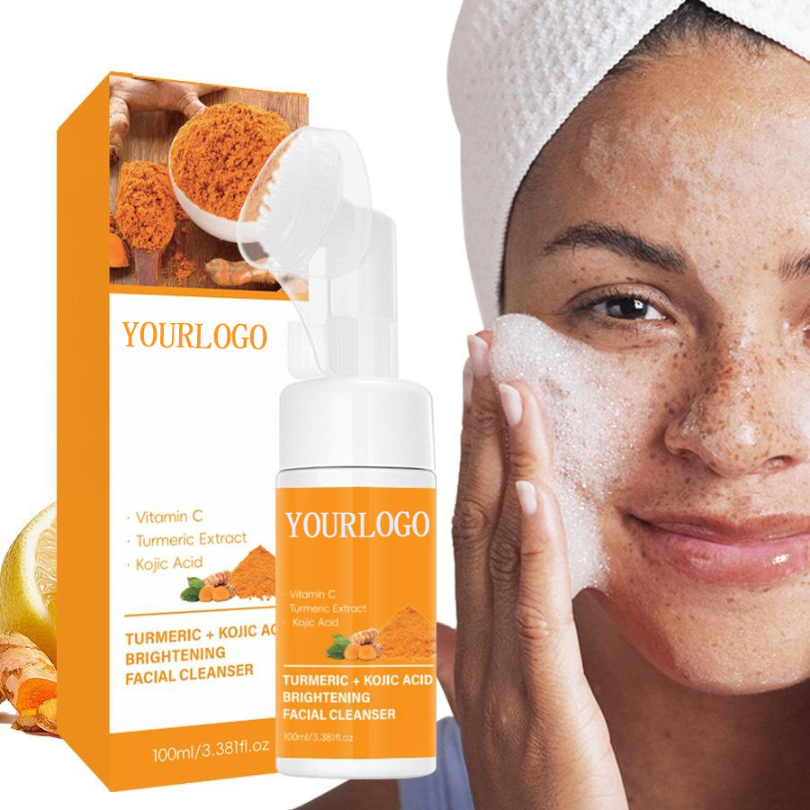Custom Personal Label Turmeric Cleanser Oil Control Cleansing Cleanser Moisturizing and BrighTening Skin Cleansing Mousse