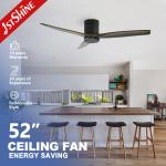 Contemporary Design 1stshine LED Ceiling Fan with Solid Wood Blades Flush Mount