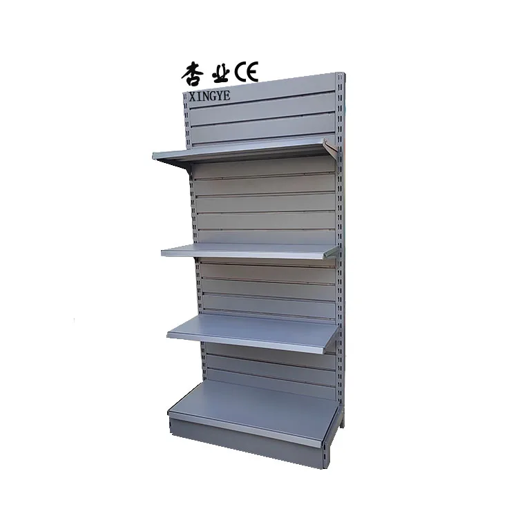 Factory Custom Size Color Single-sided matte gray slot backboard supermarket shelves