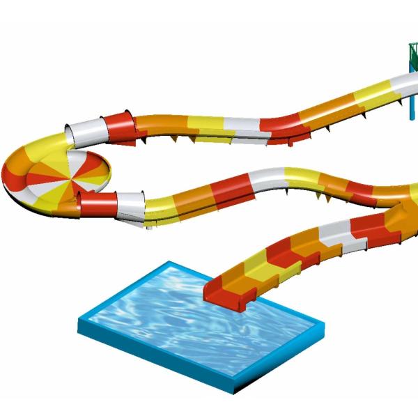Fiberglass Children s Water Roller Coaster Slides Outdoor Pool Water Slide For