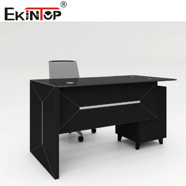 glass desk with drawers