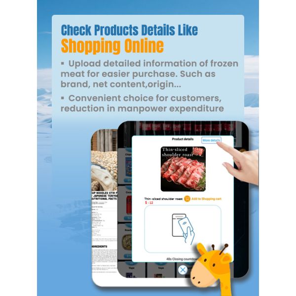 Frozen Locker Vending Machine With Efficient R290 Refrigerant -22℃~20℃ For Selling Frozen Meats And Seafood