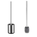 Stainless Steel Anti Finger Print Toilet Brush For Household TPR Bathroom