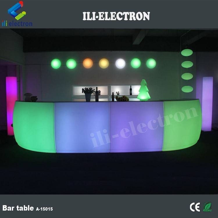 PE Material LED Coffee Table LED Furniture LED Bar Furniture