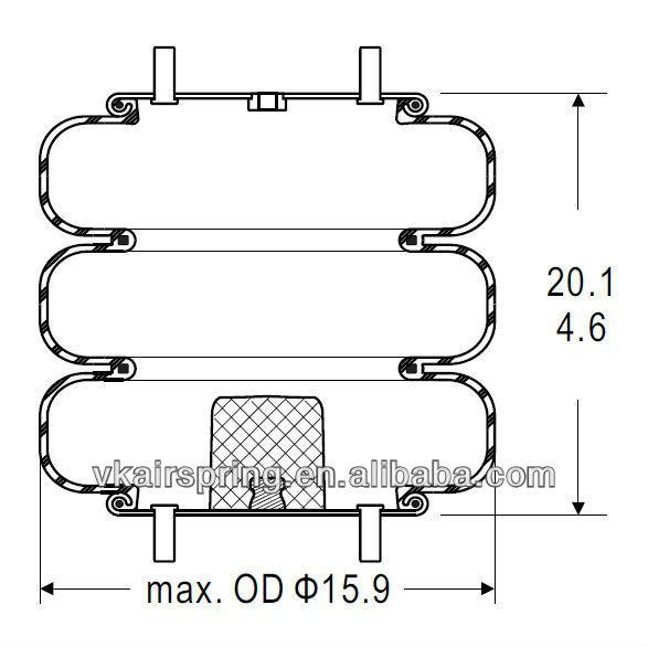 Triple Convoluted Air Spring/Air Suspension 3B14-359/W01-358-7839 FT530-35 437
