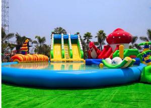 China Customized Inflatable Water Parks Swimming Pool Slides For Land factory
