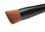 Woman Black Foundation Bevel Brushes With Brown Hair / Black Ferrule