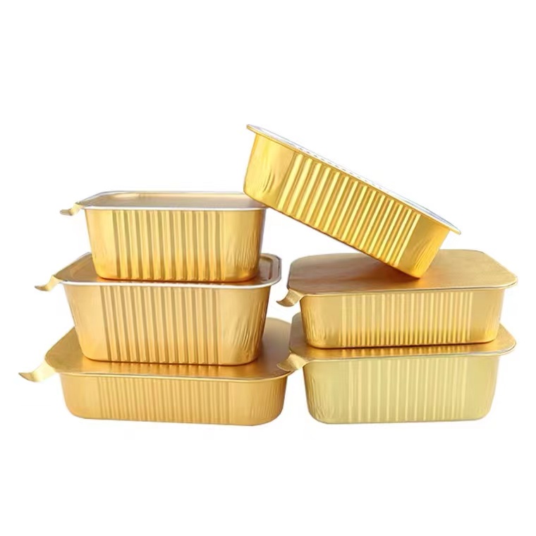 Gold Foil Meal Trays For Airline Food Half Hard Temper