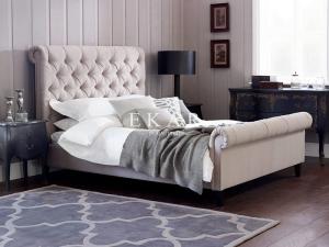 China Modern Bedroom Furniture Simple Design Wooden King Size Sleigh Bed factory