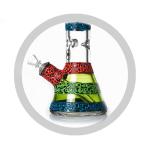 Luminouis Uv Coil Glass Bongs Heady High Quality 9mm Glass Tube Mixed Color