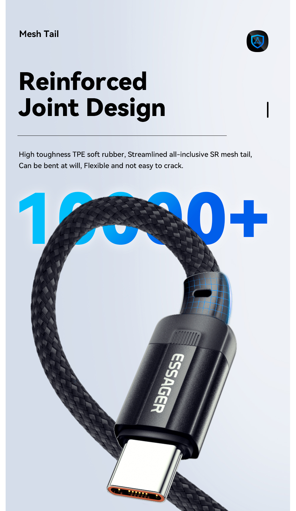 ES-X55 Series Magnetic Absorption Quick Charge Cable USB C To Type C Cable 100W 240W 1m