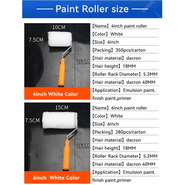 Plastic PP Handle Textured Stipple Effect Paint Roller 5" for Smooth Paint Application
