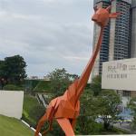 Geometry Large Outdoor Metal Giraffe Sculpture Decorative For Mall Square