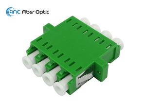 China 4 Port LC Quad Fiber Optic Adapter 0.1dB Ceramic Sleeve SUS304 Metal Clip With Flange factory