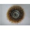 Buy cheap 85mm wire cup brush,coarse crimped brass coated wire 0.014 inch,with 5/8-11NC from wholesalers