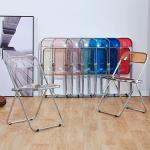 Custom Logo Clear Plastic Folding Chair for Garden Restaurant Cafe Wedding