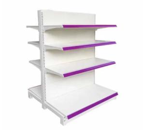 China Supermarket shelf gondola double-sided shelf, steel rack for pharmacy factory