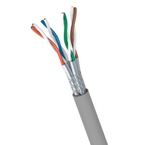 China 600MHz SFTP CAT7 Cable 23AWG CPR Dca-S2 D2 A1 Gray PVC High Speed Network Cable factory