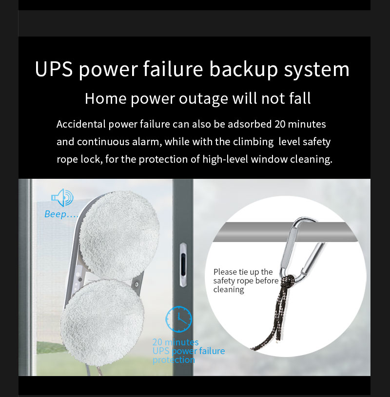 Ultrathin Window Cleaning Robot with Water Spray and Glass Wiper Noise 65dB Household