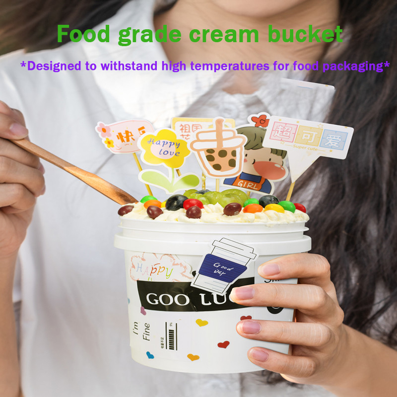 Plastic Bucket 1L 2L Round Clear Container for Cream Tea Seal Package Supplied Sample