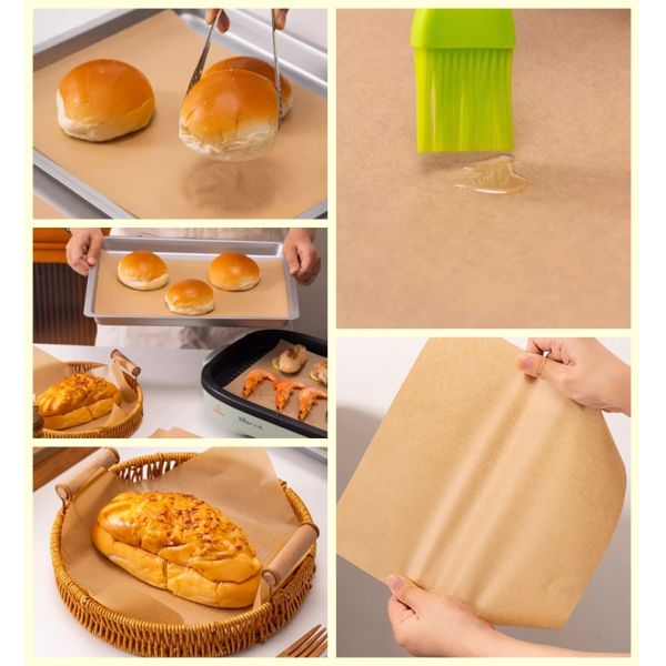 Brown White 40g Non Stick Baking Paper Silicone Oven Baking Liner Paper Brown White 40g Non Stick Baking Paper Silicone Oven Baking Liner Paper