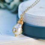New Trendy Natural Pearl Necklace For Women Copper Natural Baroque Pearl
