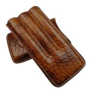 China Hot Selling 3 Fingers Type Cigar Leather Case Holder For Sale on sale