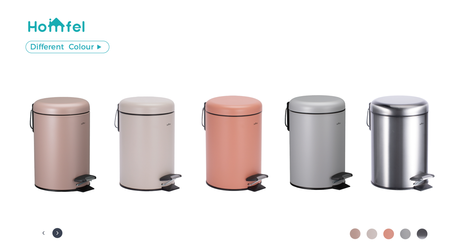 3L 5L 8L 12L 20L 30L Household Soft Close Round Armor Pedal Trash Bin With Thin Lid For Bathroom Waste Bins Trash Can