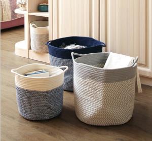China Decorative Custom Woven Cotton Rope Laundry Toys Candy Storage Fabric Container Wholesale Spa Gift Baskets Organizer factory