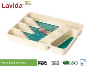 China 13 Inch Natrue Style Bamboo Fiber Tray Unique Natural Rustic Texture High Strength factory