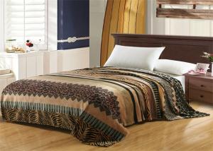 China Leopard Pattern Flannel Fleece Blanket Machine Washing For Home And Hotel factory