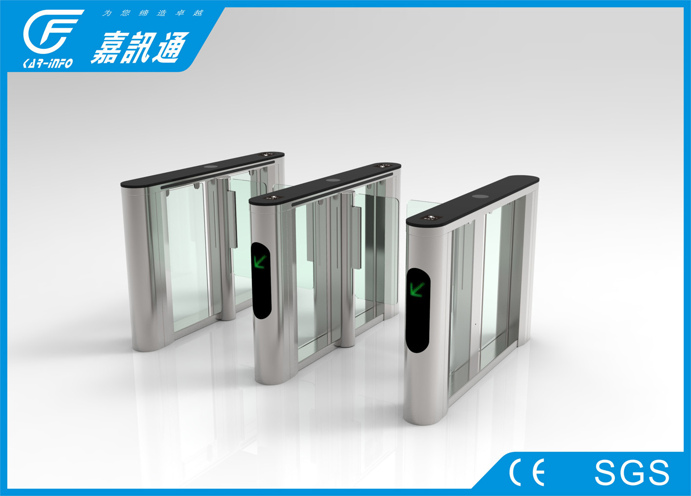 Acrylic Speed Gate Turnstile Opener Angle Encoder For Office Building Entrance
