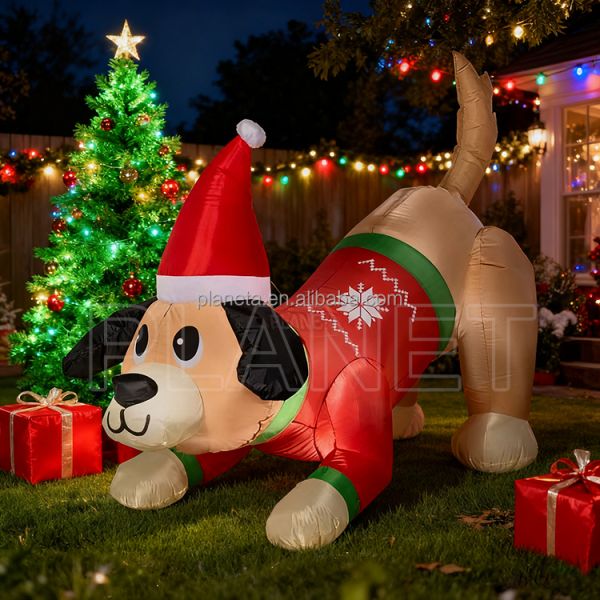 Advertising Inflatable Toy Doll Animal Dog Cat Merry Christmas Inflatable Santa for Sale