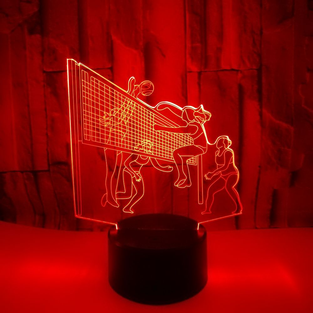 3D creative small table lamp Play volleyball 3D stereo lamp LED decoration personalized custom gift table lamp 3D night 